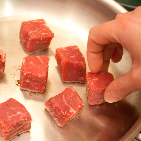 beef bites with dipping sauces