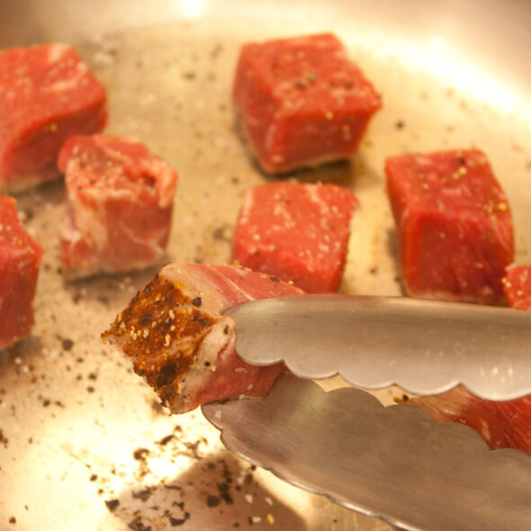 beef bites with dipping sauces