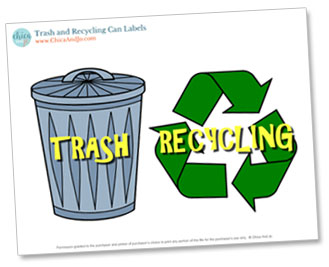 Plastic Bin Labels for Recycling, Garbage & Trash Cans - Polyfuze