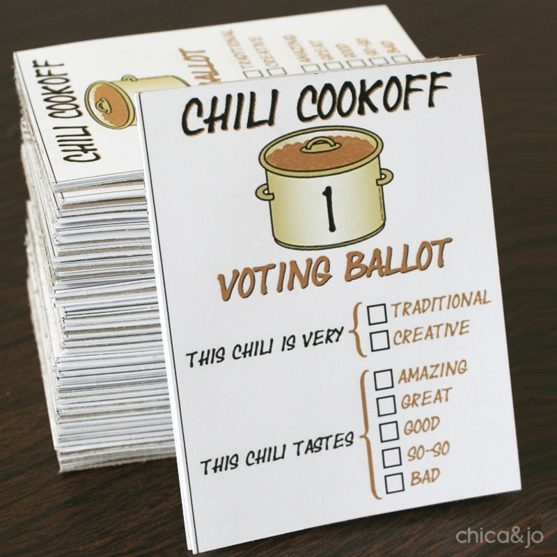 Free Chili Cook Off Ballot Template