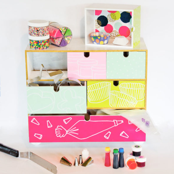 IKEA Hack: MOPPE Organizer for Cake Decorating Supplies | Chica and Jo