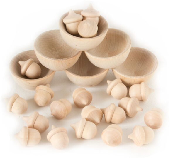 Wooden Acorns Counting & Sorting Kit