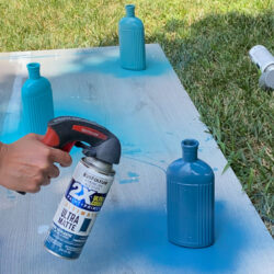 Spray Painted Glass Bottles for a Faux Ceramic Look | Chica and Jo