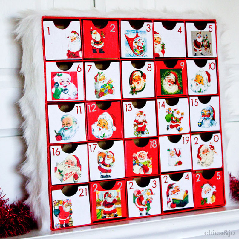 Unique Diy Advent Calendar Ideas Retro Santa 