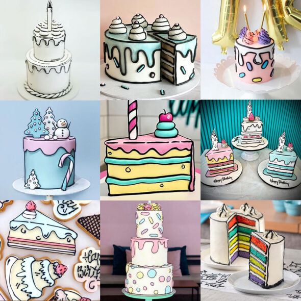 cute cartoon birthday cakes