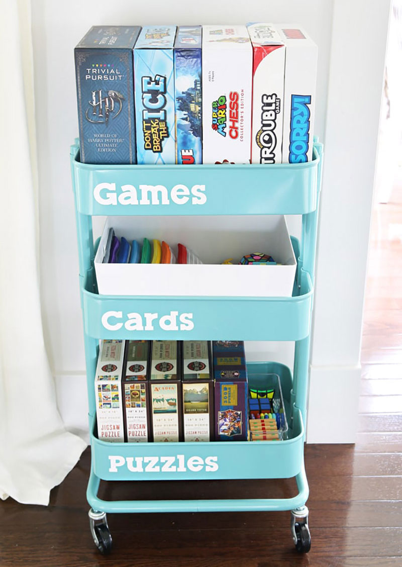 Organizing Board Games with Zippered Pouches- pretty little social
