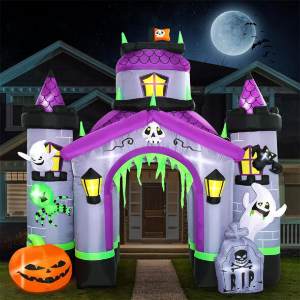 12.5 foot inflatable haunted castle archway giant halloween yard decor