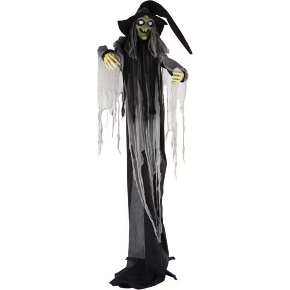 10.5 foot animatronic talking witch giant halloween yard decor