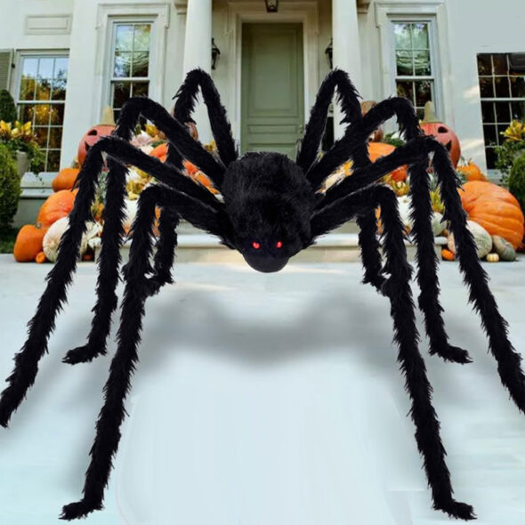 79 inch poseable fuzzy spider giant halloween yard decor