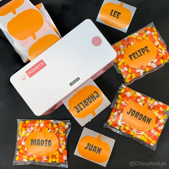 diy halloween trick-or-treat favor bag labels