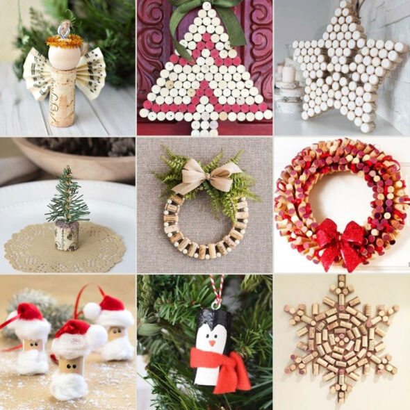 25 Easy DIY Wine Cork Christmas Crafts to Make with Corks