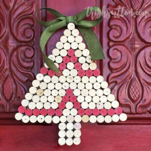 wine cork christmas crafts - modern tree decoration