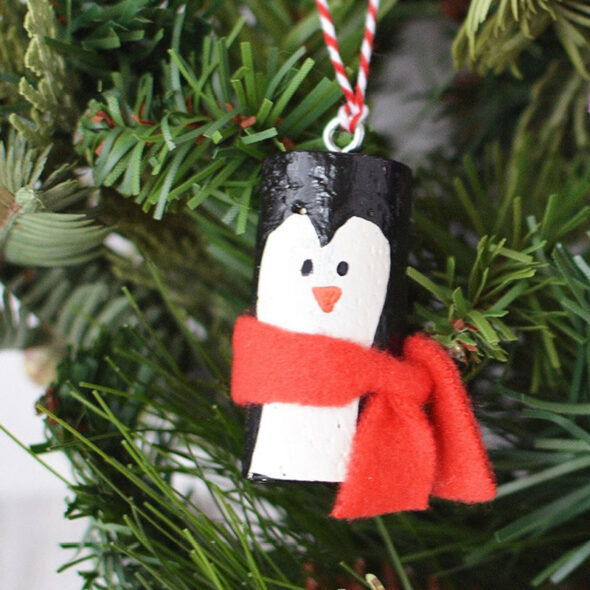 wine cork christmas crafts - cork penguin ornaments