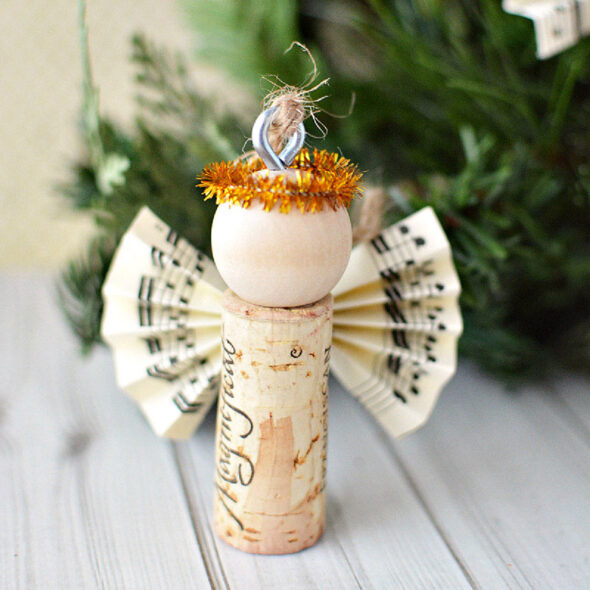 wine cork christmas crafts - angel cork ornaments