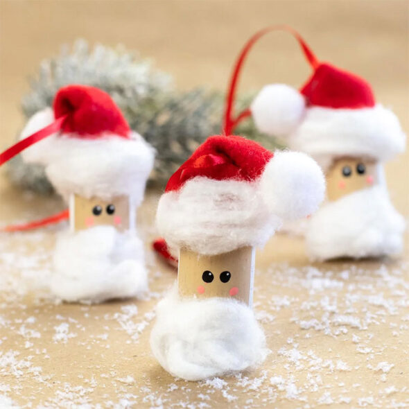 wine cork christmas crafts - santa cork ornaments