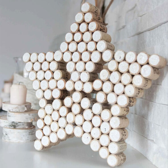 wine cork christmas crafts - sparkling star decoration