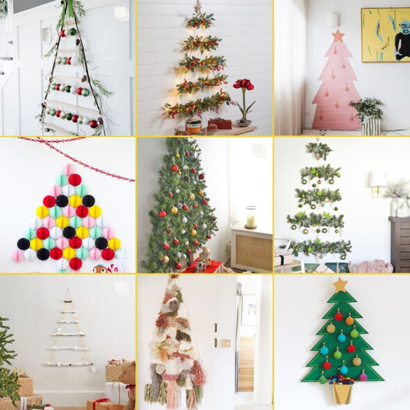 10 DIY Christmas Tree on Wall with Lights Ideas