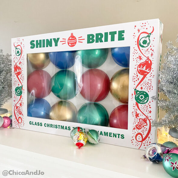 diy giant shiny brite ornament box - finished box