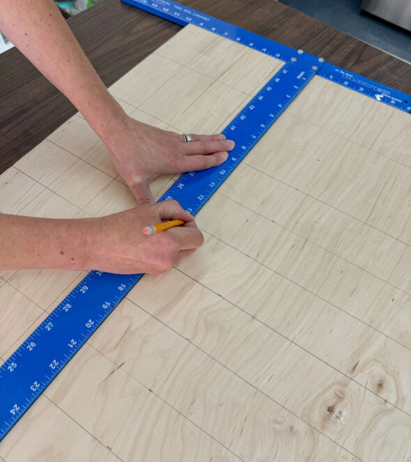 diy plinko board - how to make a plinko -  draw a grid