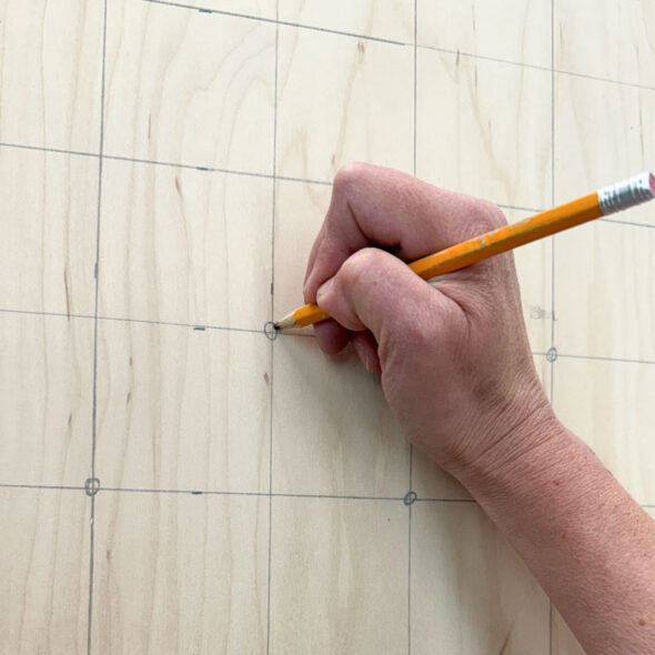 diy plinko board - how to make a plinko - mark the peg holes