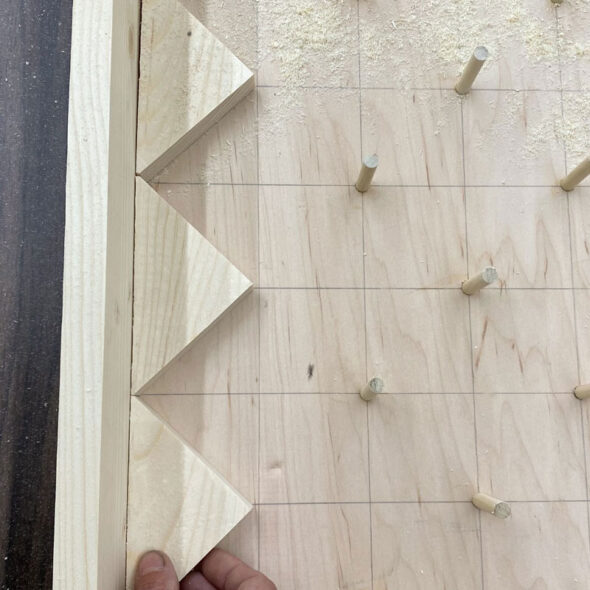 diy plinko board - how to make a plinko - add the gutters