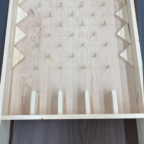 diy plinko board - how to make a plinko - add separators