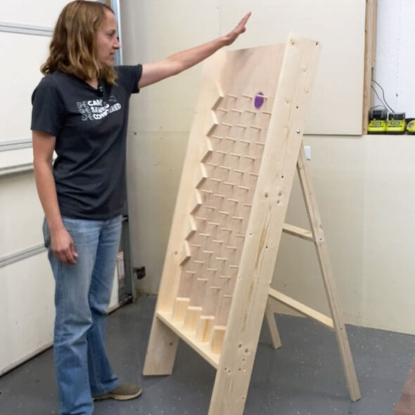 diy plinko board - how to make a plinko - test the angle