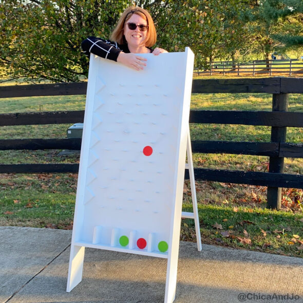 diy plinko board - how to make a plinko - painted white